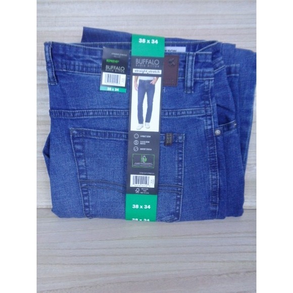 Buffalo David‎ Bitton Straight Comfort Stretch 5-pocket Blue Jeans Mens 38x34 - Picture 1 of 5